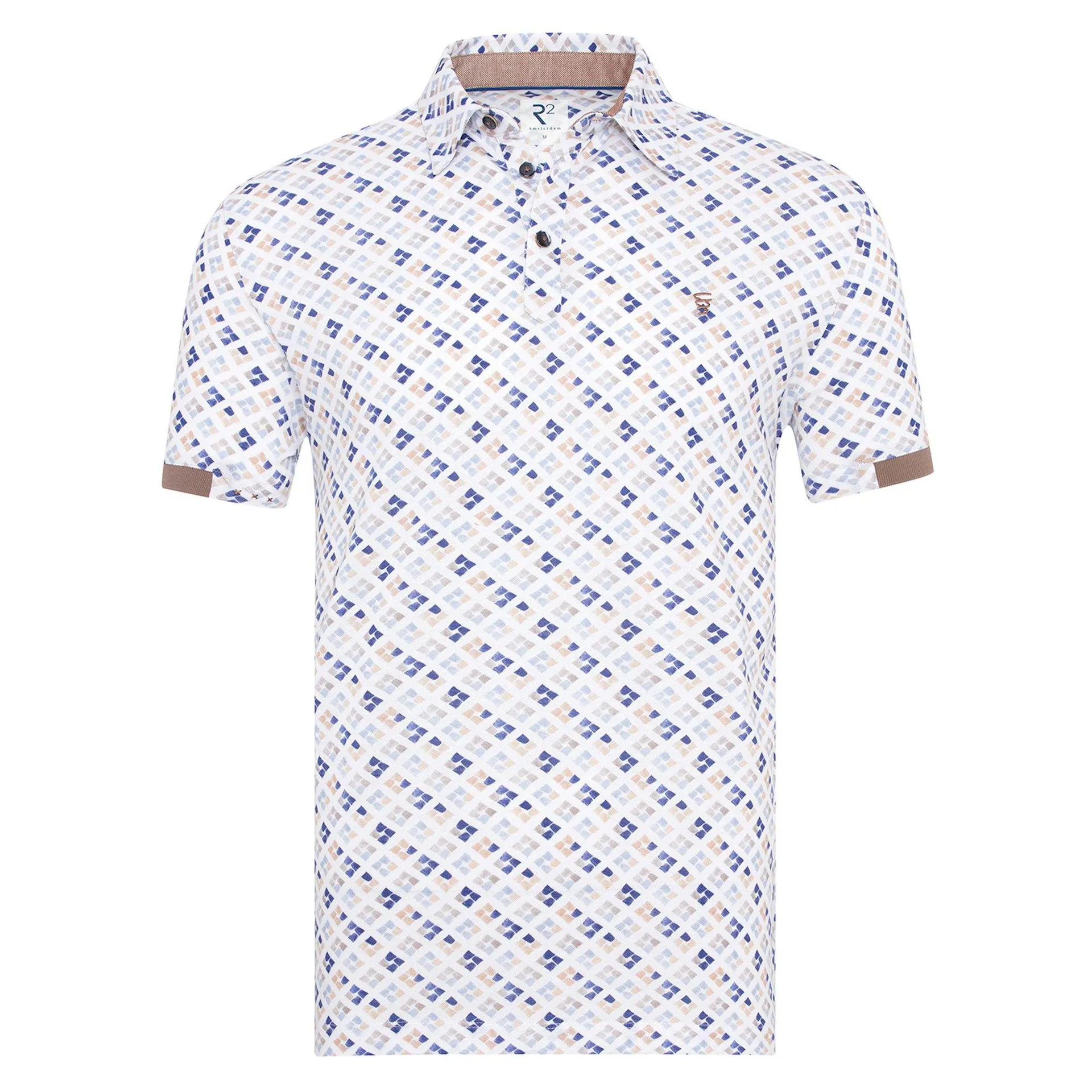 Mercerized Piqué Polo met Print