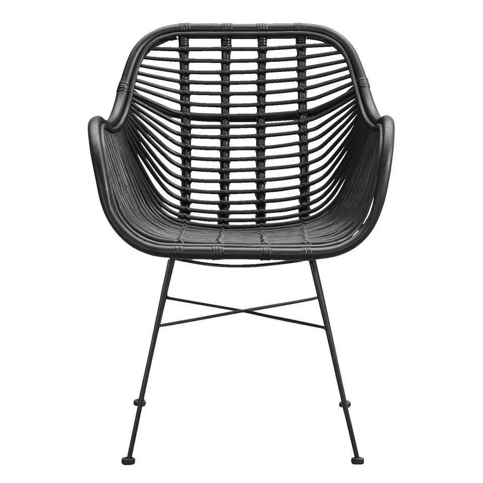 Eetkamerstoel Julan - rotan - zwart