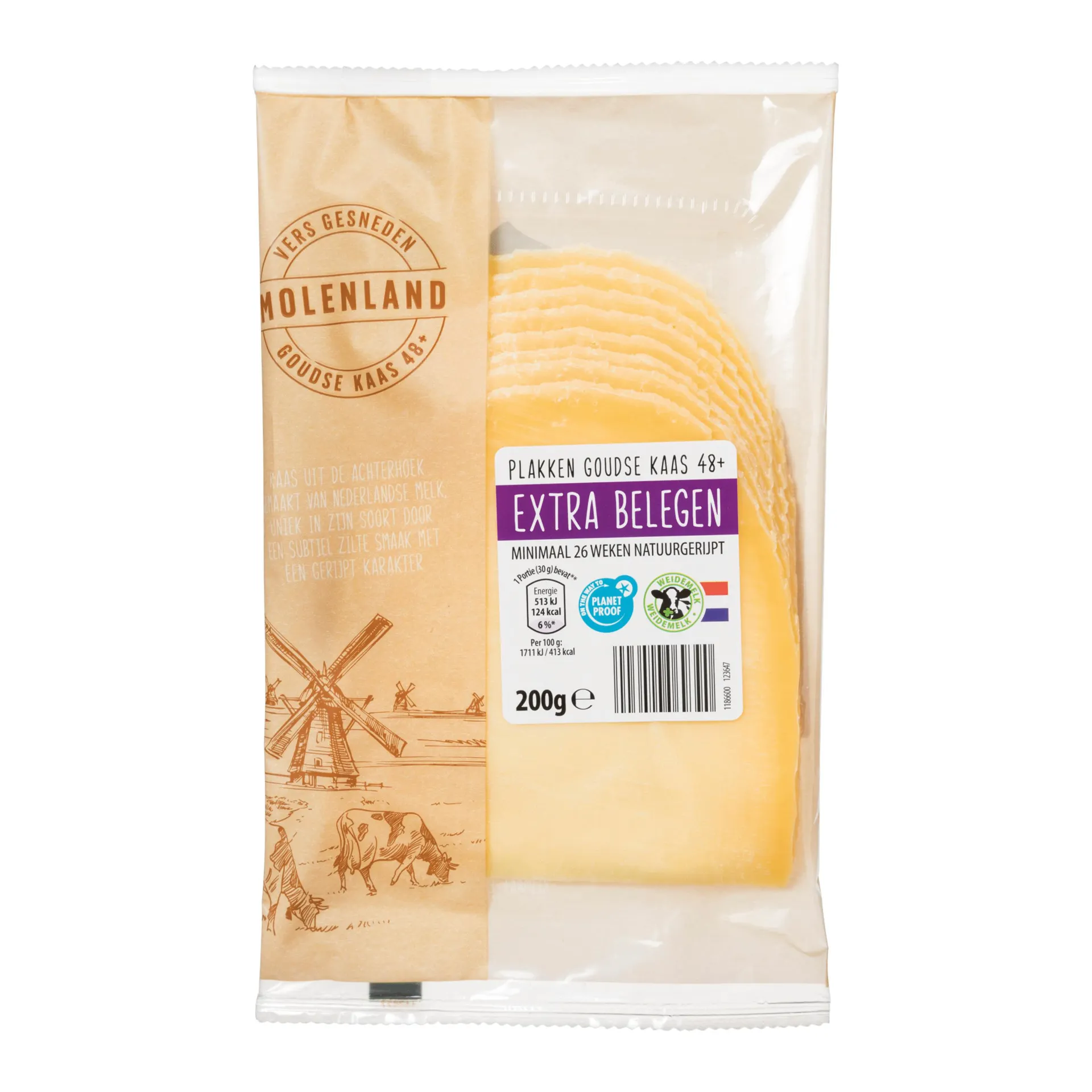 Molenland Goudse kaas 48+ extra belegen