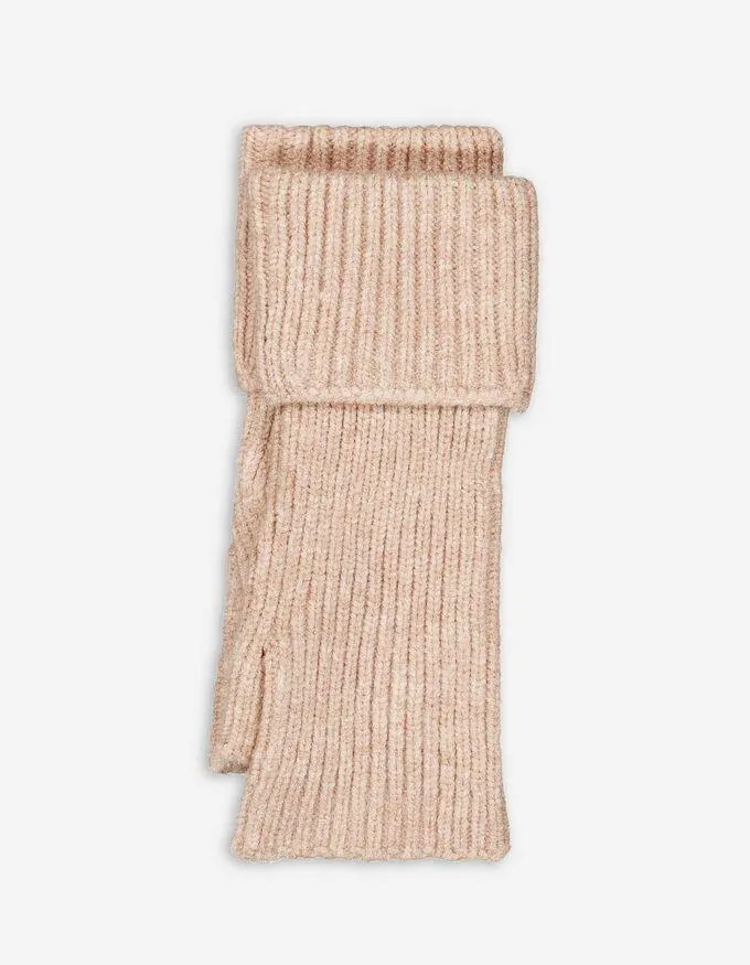 Vingerloze handschoenen - Ribtricot - beige