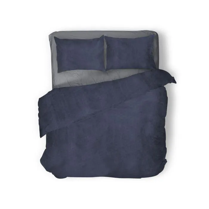 Elegance Dekbedovertrek Velvet Uni - navy blue