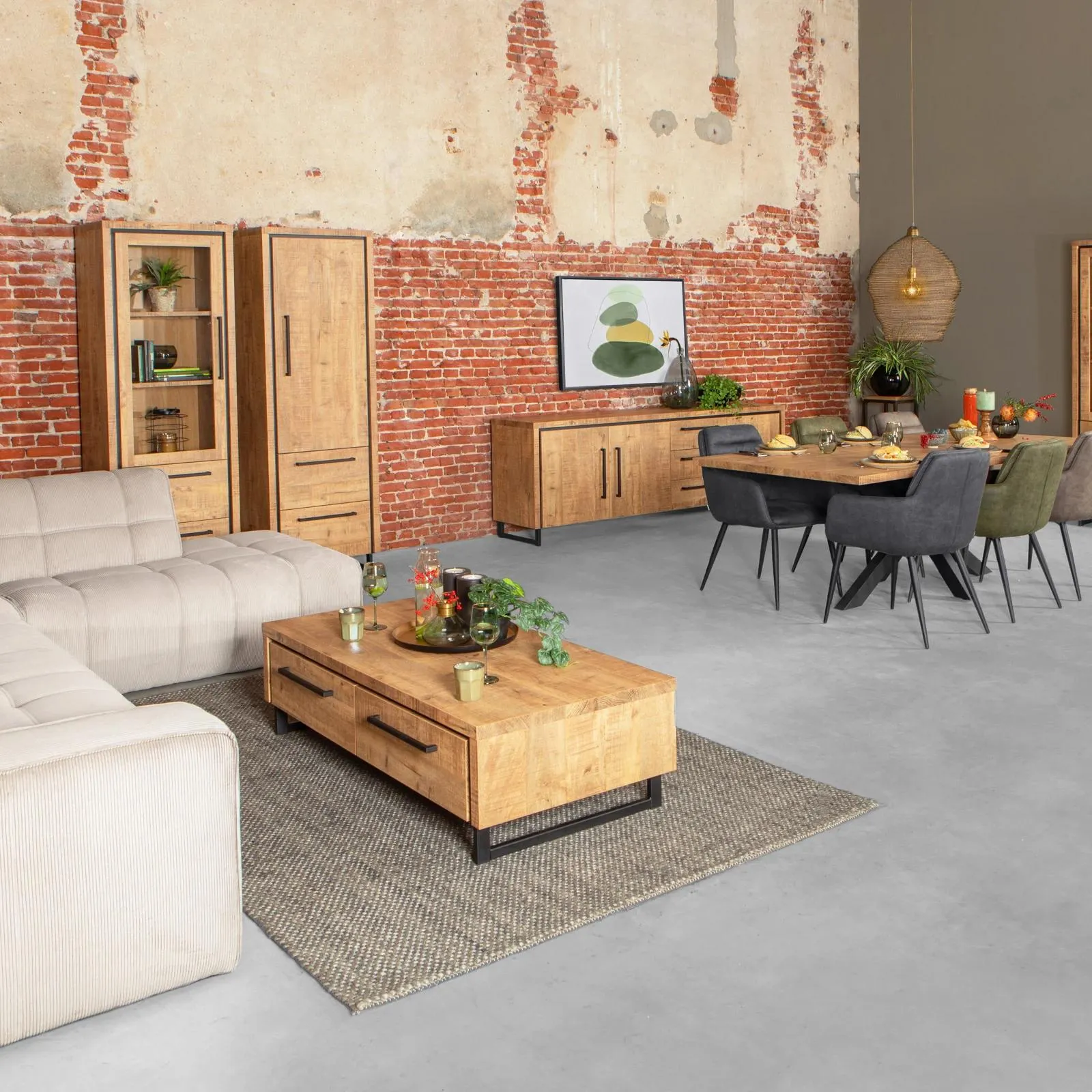 Vitrinekast (1 deur) Sheridan - Mango