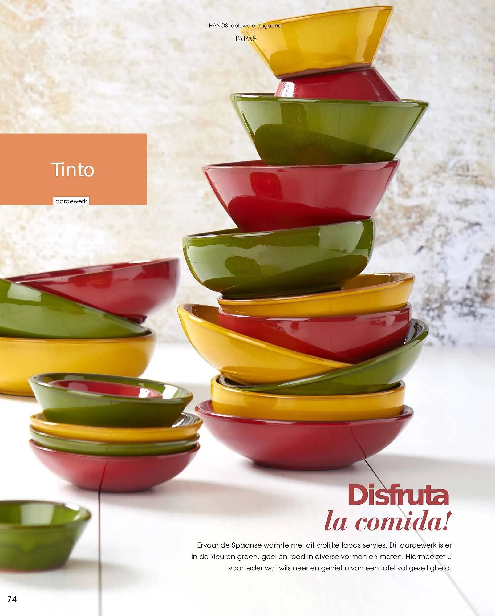 HANOS Tableware Magazine 2023-2024 van 1 januari tot 30 april 2024 - Folder pagina 74