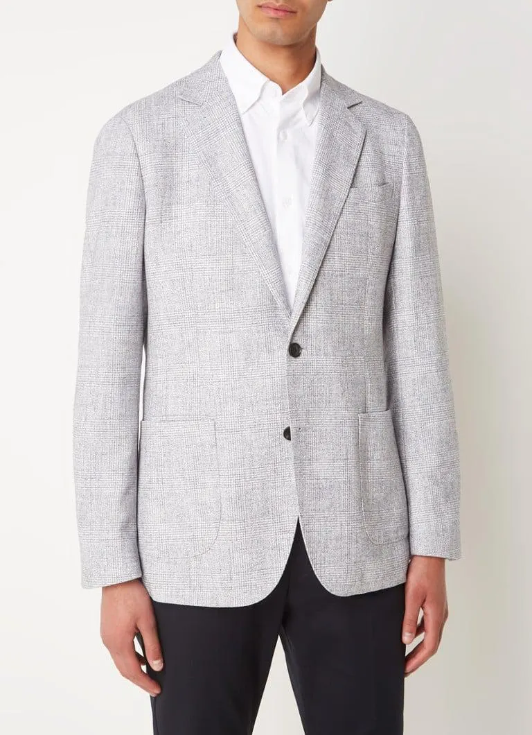 Lindhurst slim fit colbert in wolblend met ruitdessin