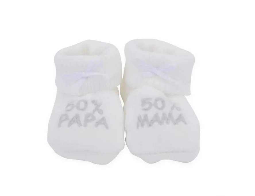 Babyslofjes | 50% mama 50% papa | Wit