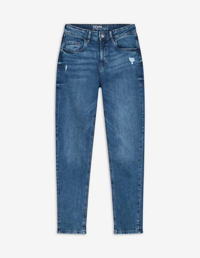 Jeans - Girlfriend fit - blauw
