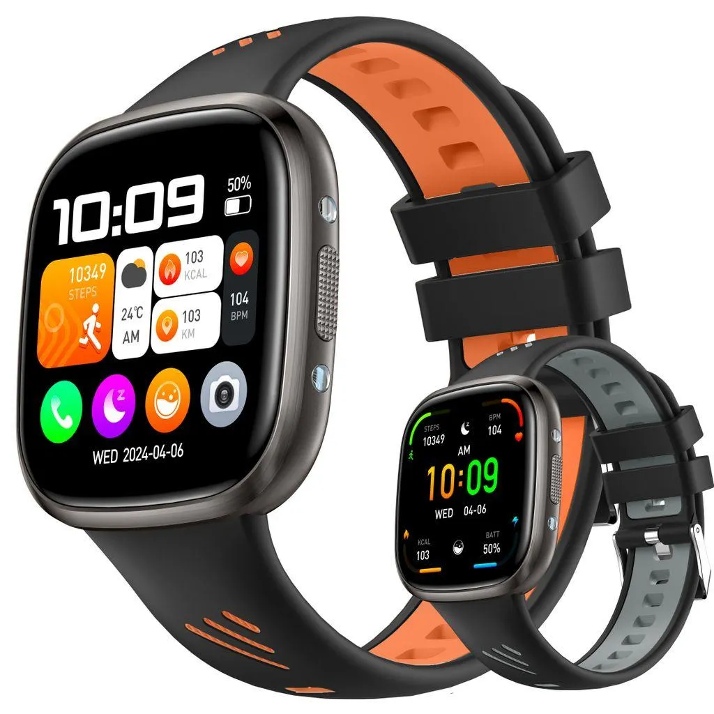 Smartwatch, Smartwatch Damen Herren, 1.72" HD Fitness Tracker Uhren für Android IOS, IP68 Wasserdicht Pulsmesser Schrittzähler Aktivitätstracker