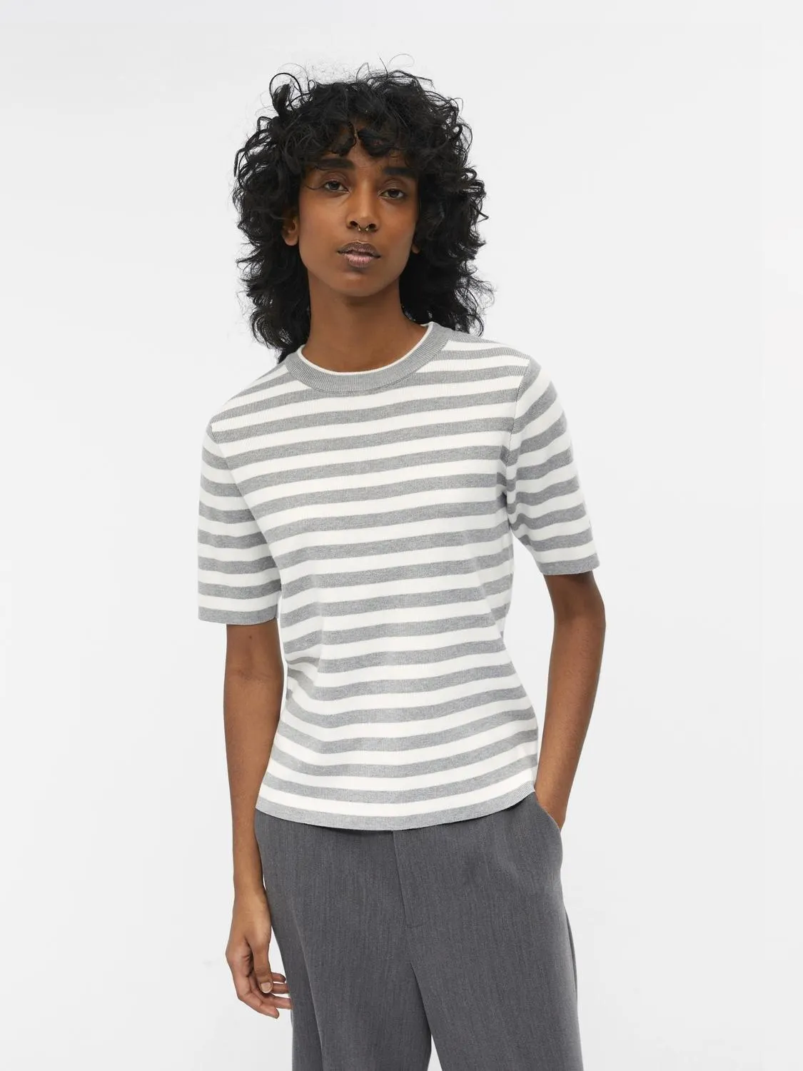 OBJESTER Pullover - Light Grey Melange