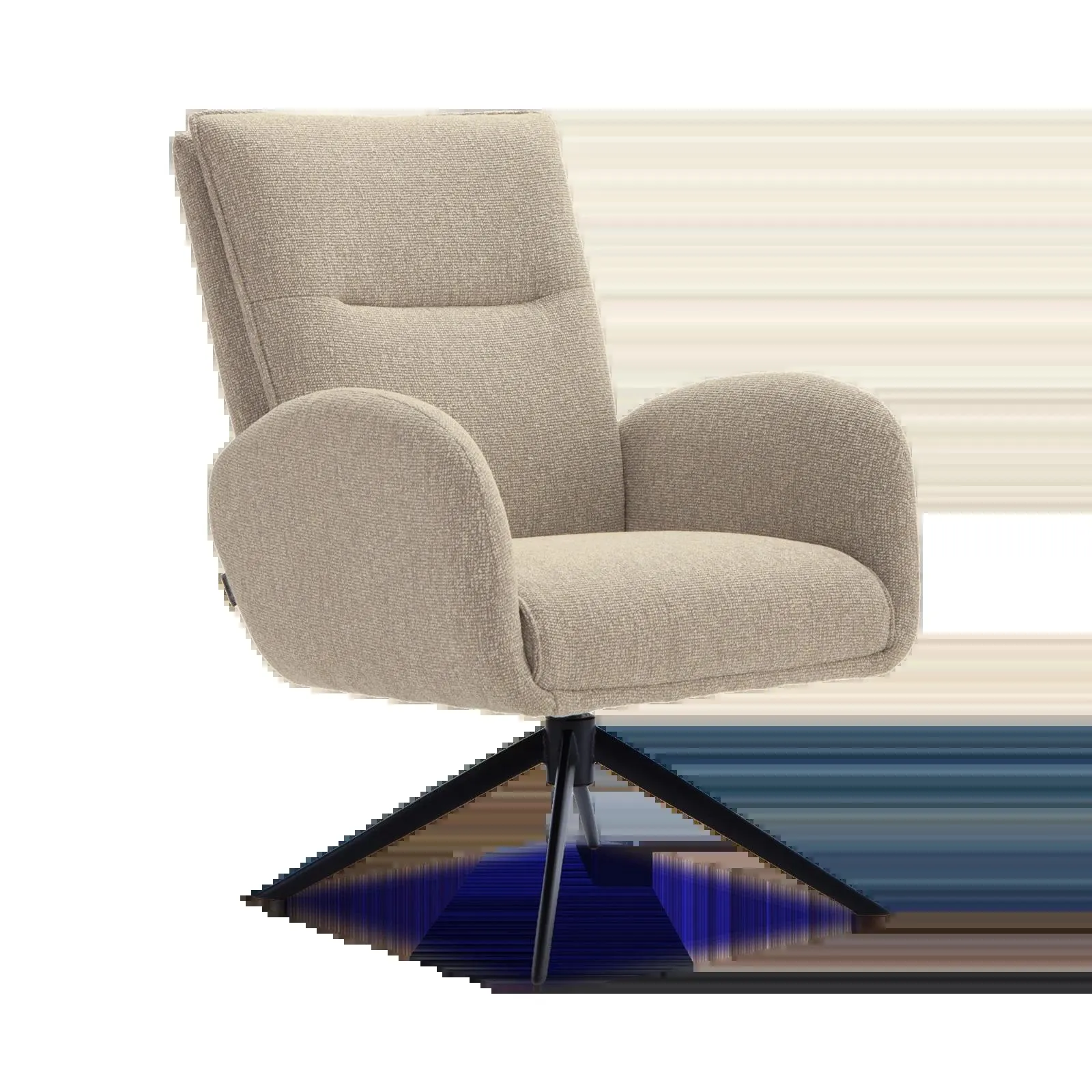 Draaifauteuil Whisper (laag/poot: zwart) - Lodge Clay