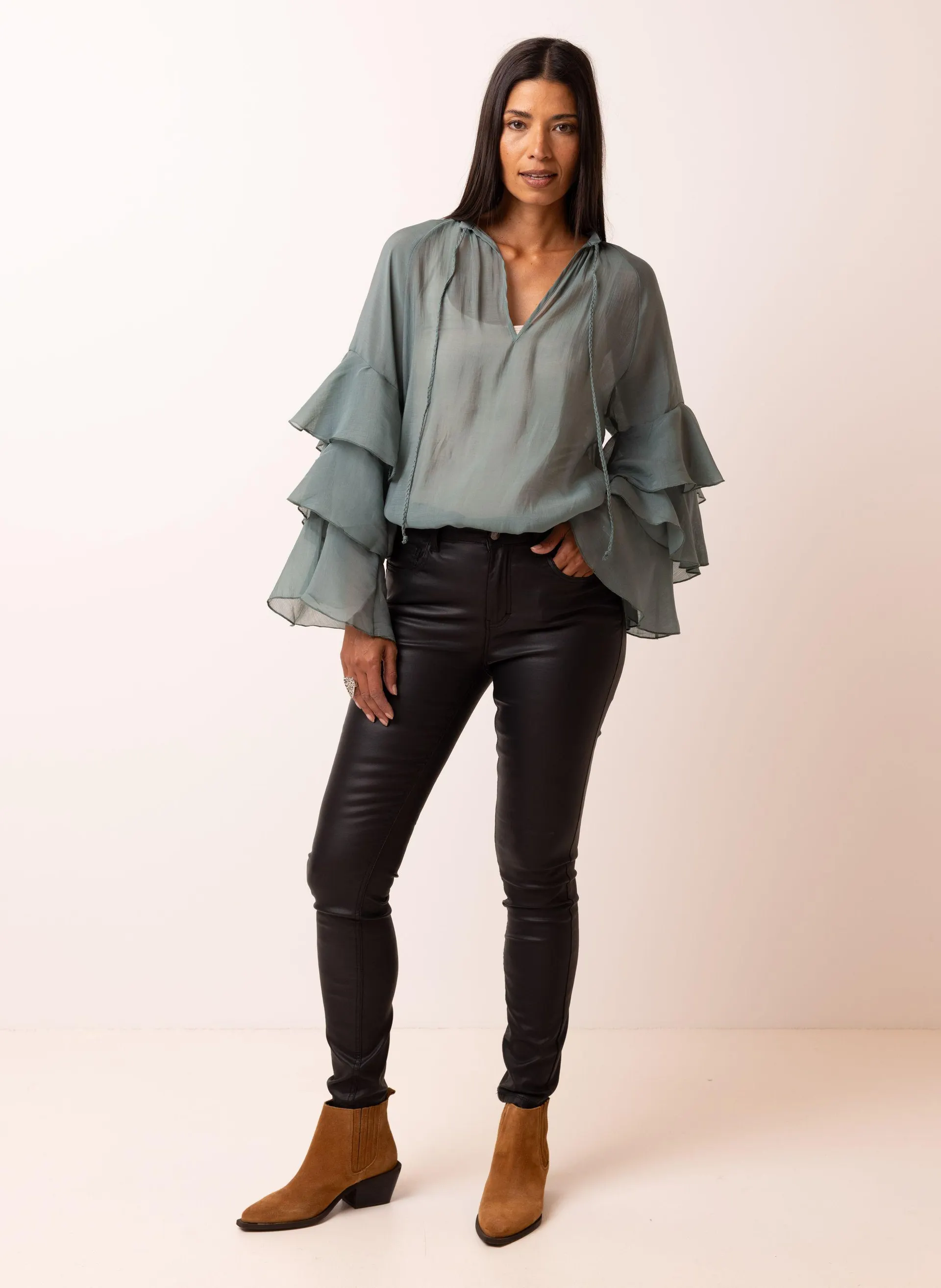 Chelsea jeans | Slim | Zwart | Imitatieleer