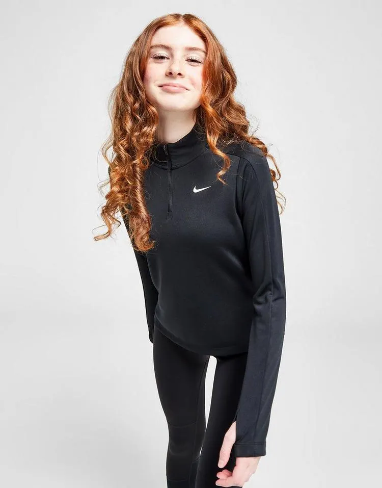 Nike Nike Dri-FIT top met halflange rits en lange mouwen voor meisjes
