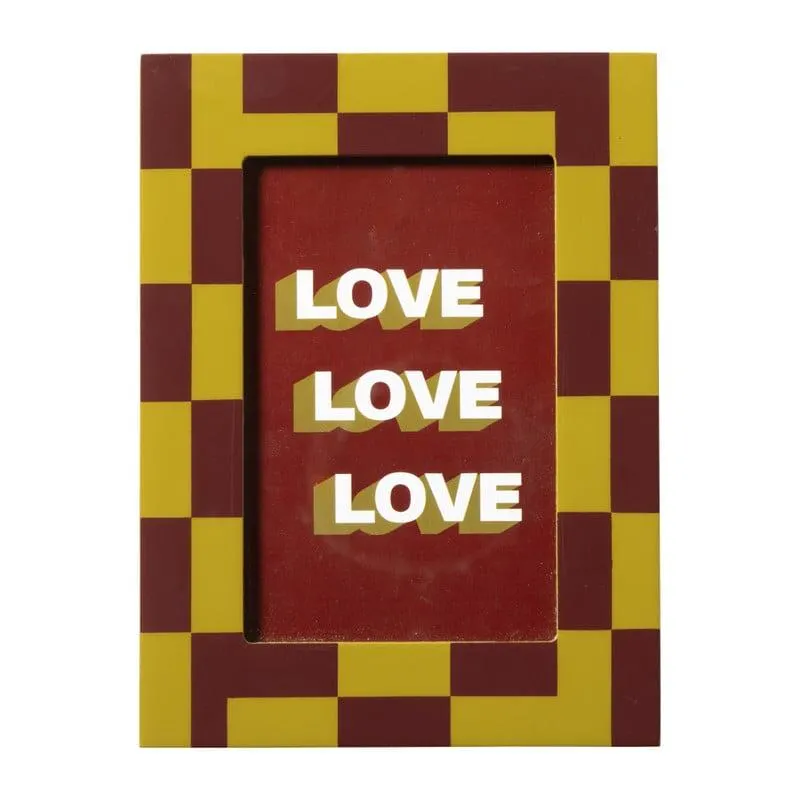 Fotolijst grafisch - bordeauxrood/groen - 10x15 cm