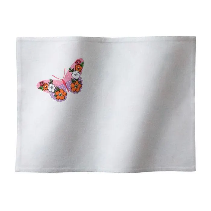 DDDDD Placemats Butterfly 35x45cm - white - set van 6