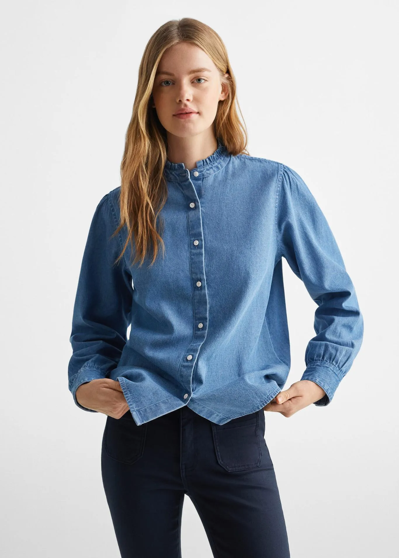 Katoenen denim overhemd