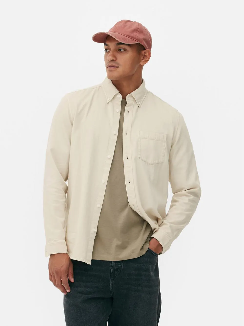 Overhemd met lange mouwen van twill-katoen