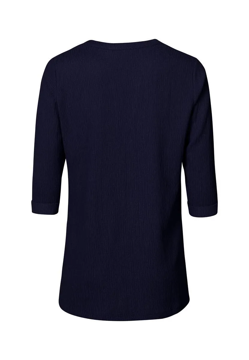 Top 3/4 mouw blauw