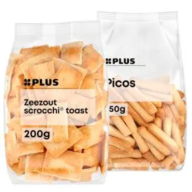 PLUS Dipstokjes, grissini, picos of scrocchi