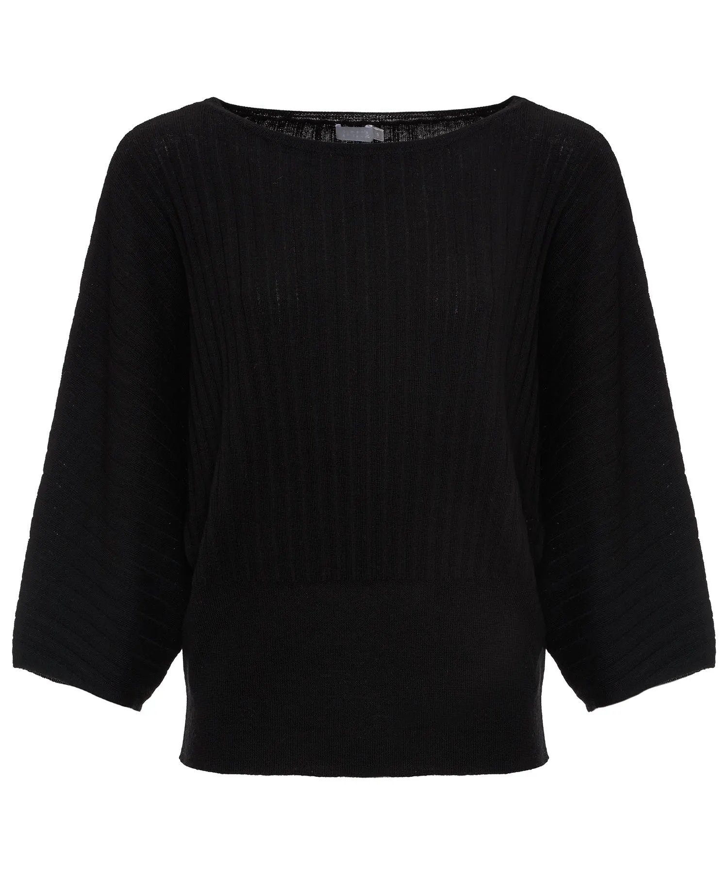 No Man's Land rib trui vleermuismouw merino wol