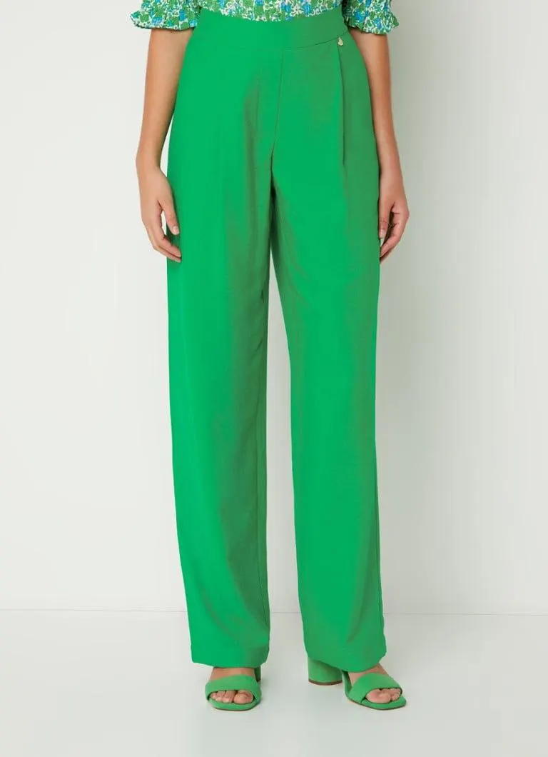 Naele high waist wide fit pantalon met steekzakken