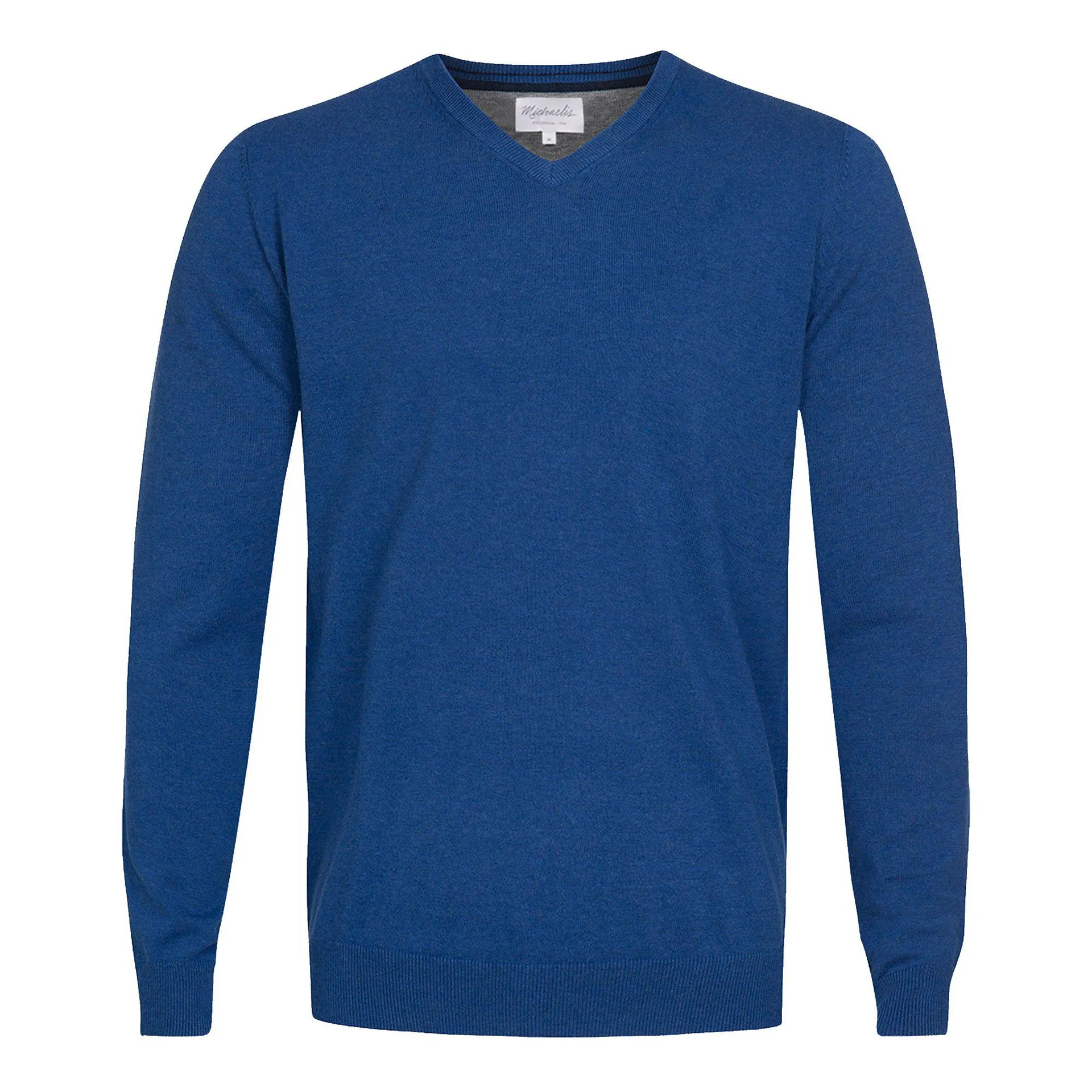 Pullover V-hals Middenblauw
