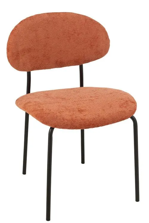 J-Line eetstoel - textiel/metaal - oranje/roest