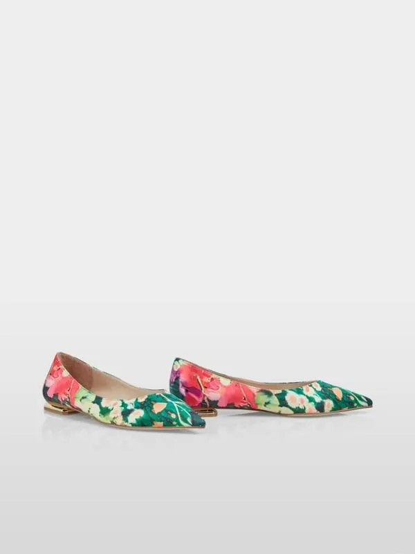 Ballerina van bedrukt satijn