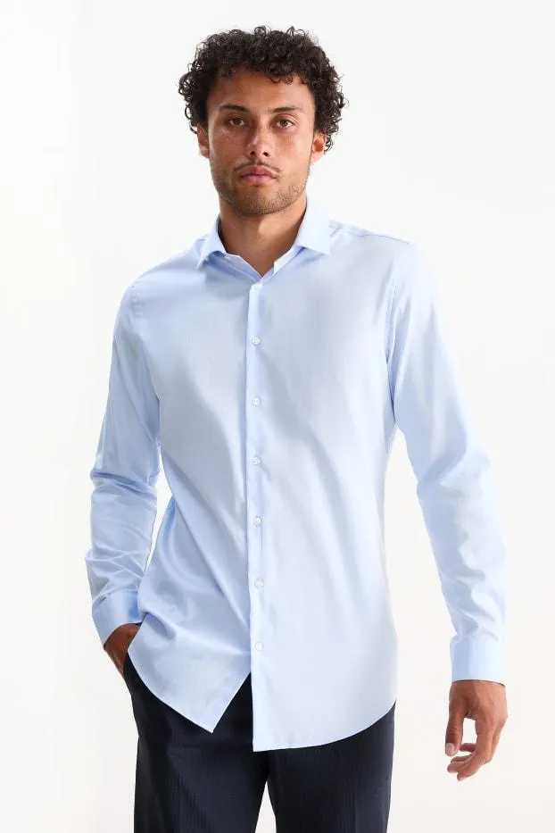 Business shirt - slim fit - cutaway collar - easy-iron
