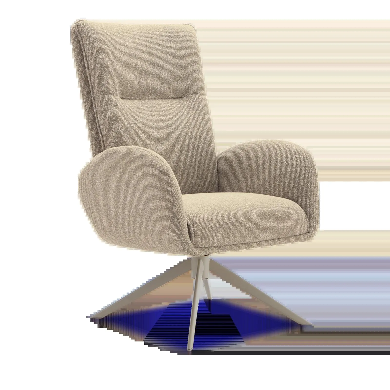 Draaifauteuil Whisper (hoog/poot: beige) - Lodge Clay