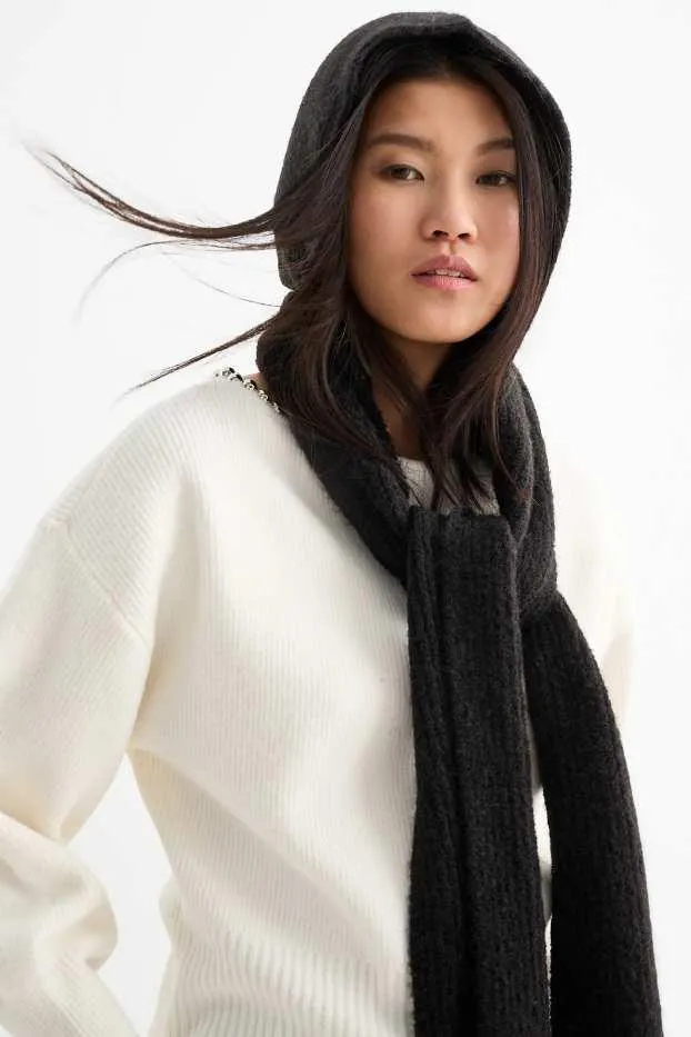 Capuchonsjaal - geribd