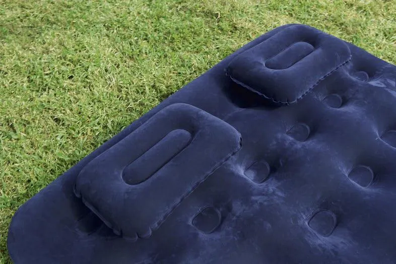 Bestway Dubbel luchtbed met externe handpomp, PVC, 203 x 152 x 22 cm, blauw