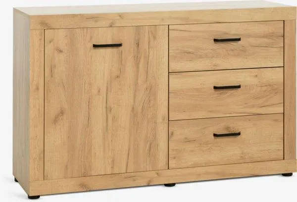 Credenza LINTRUP 1 anta 3 cassetti color rovere