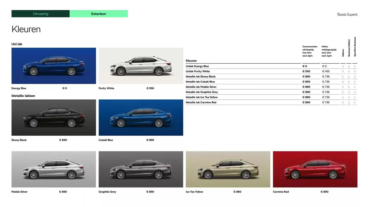 Škoda Superb (Combi) Prijslijst per 4 juli 2024 van 6 december tot 6 december 2025 - Folder pagina 8