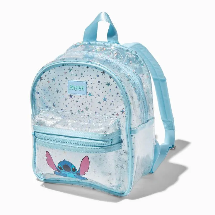 Disney Stitch Clear Glitter Stars Mini Backpack