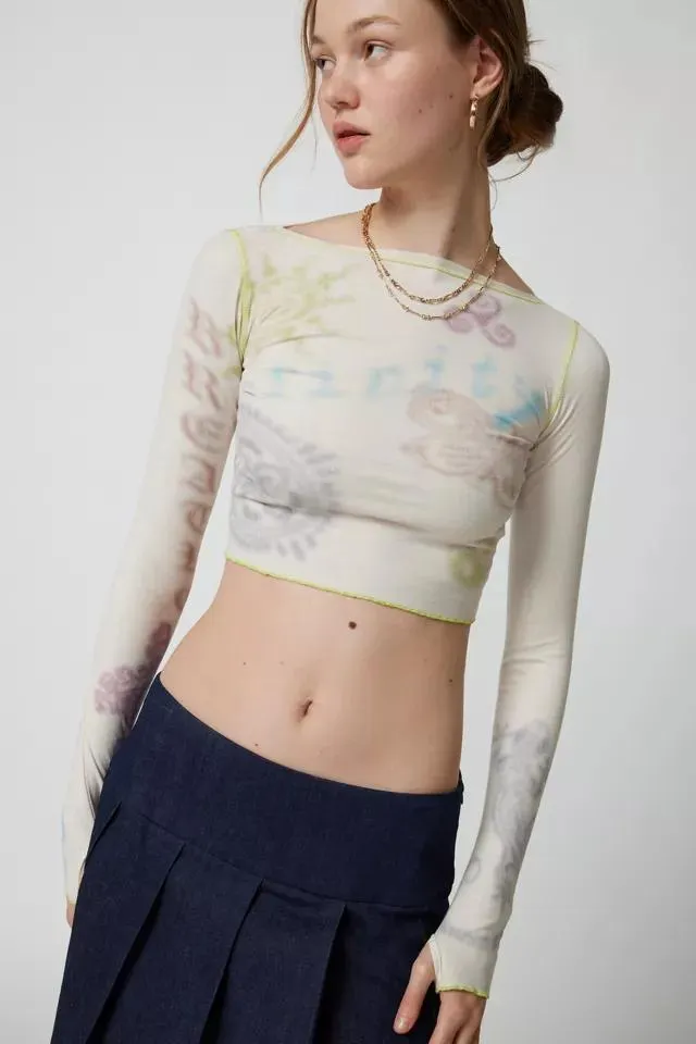 Airbrushed Sun Long Sleeve Baby Tee