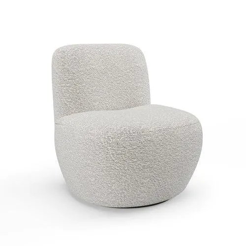 Sia Home - Fauteuil JENA - Bouclette stof - Grijs-beige - 64cm