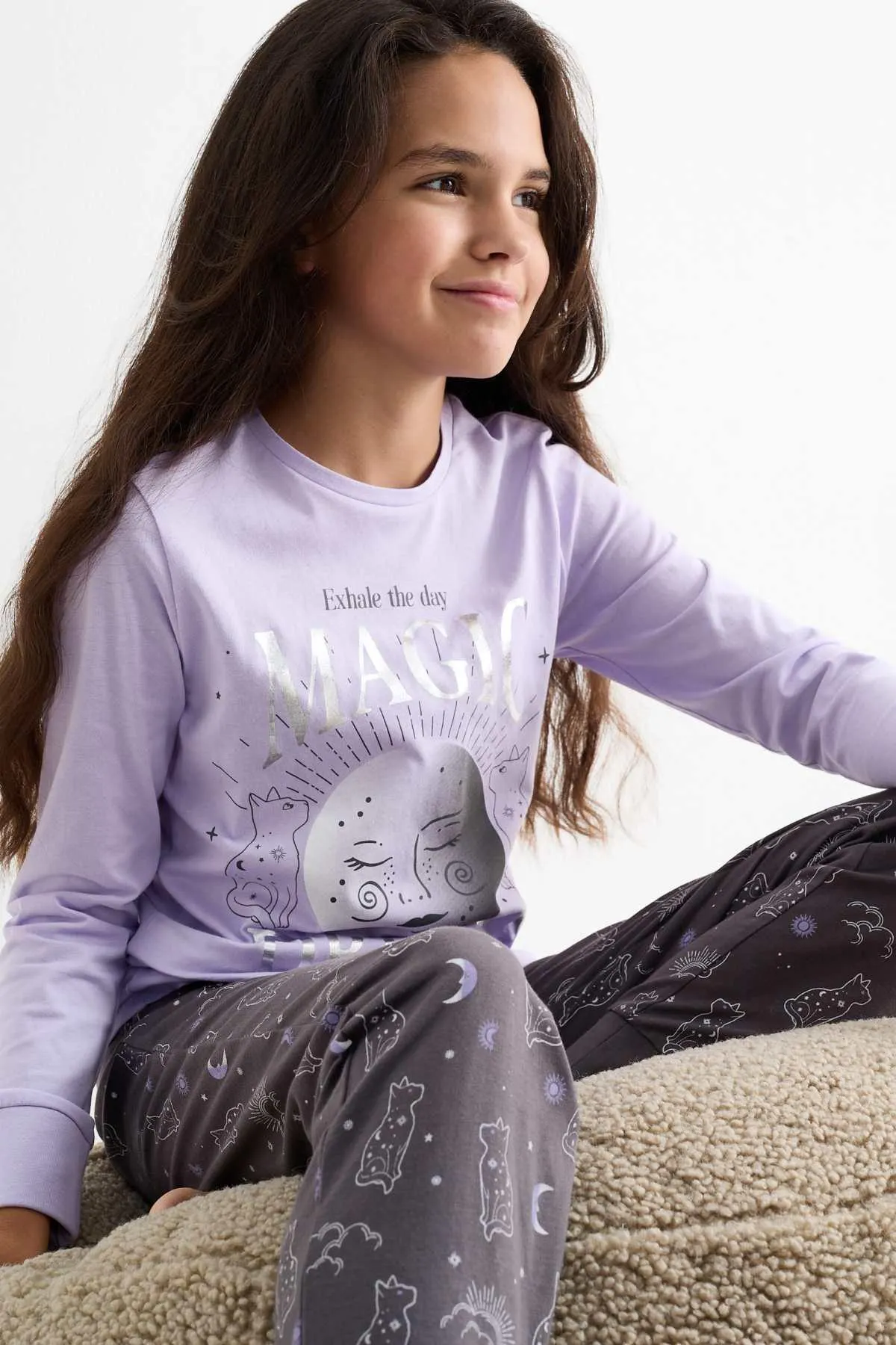 Cat and sun - pyjamas - 2 piece