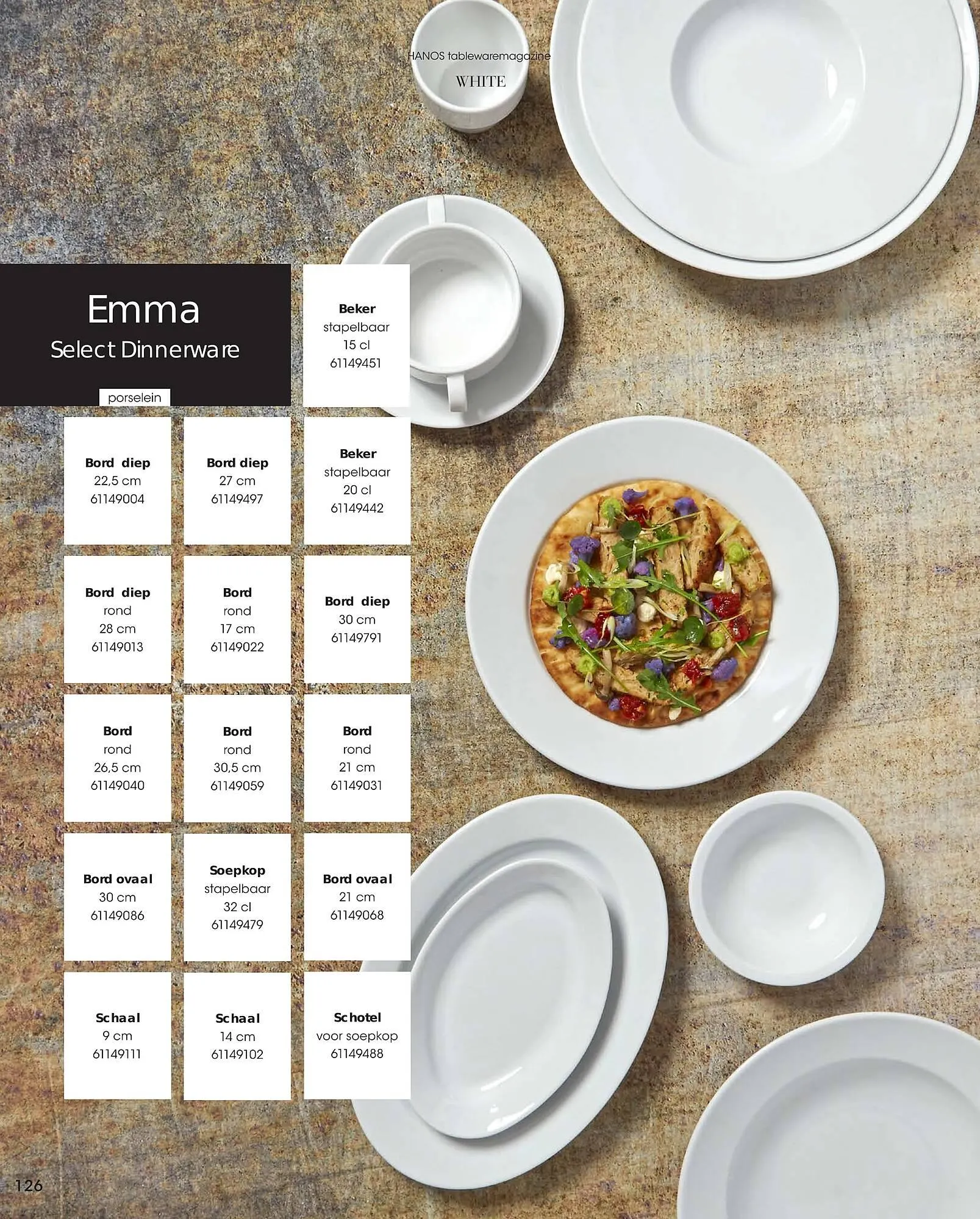 HANOS Tableware Magazine 2023-2024 van 1 januari tot 30 april 2024 - Folder pagina 126