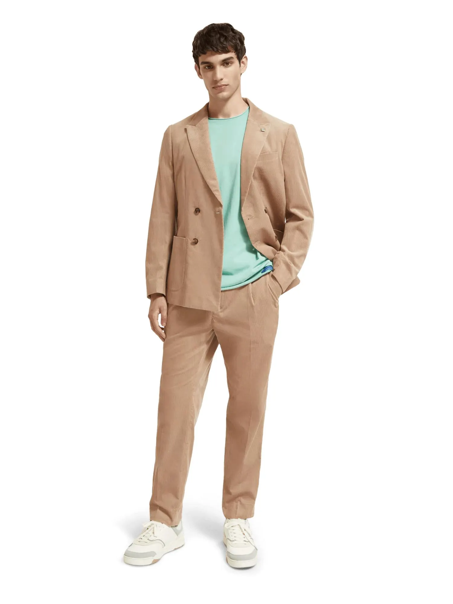 The Finch pleated corduroy tapered fit chino