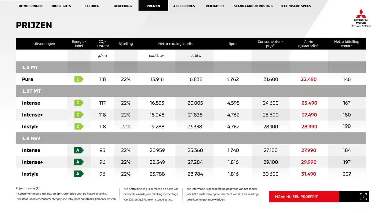 Mitsubishi Colt van 8 november tot 8 november 2025 - Folder pagina 10