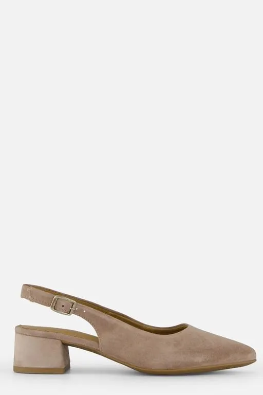 Slingback Pumps taupe Leer