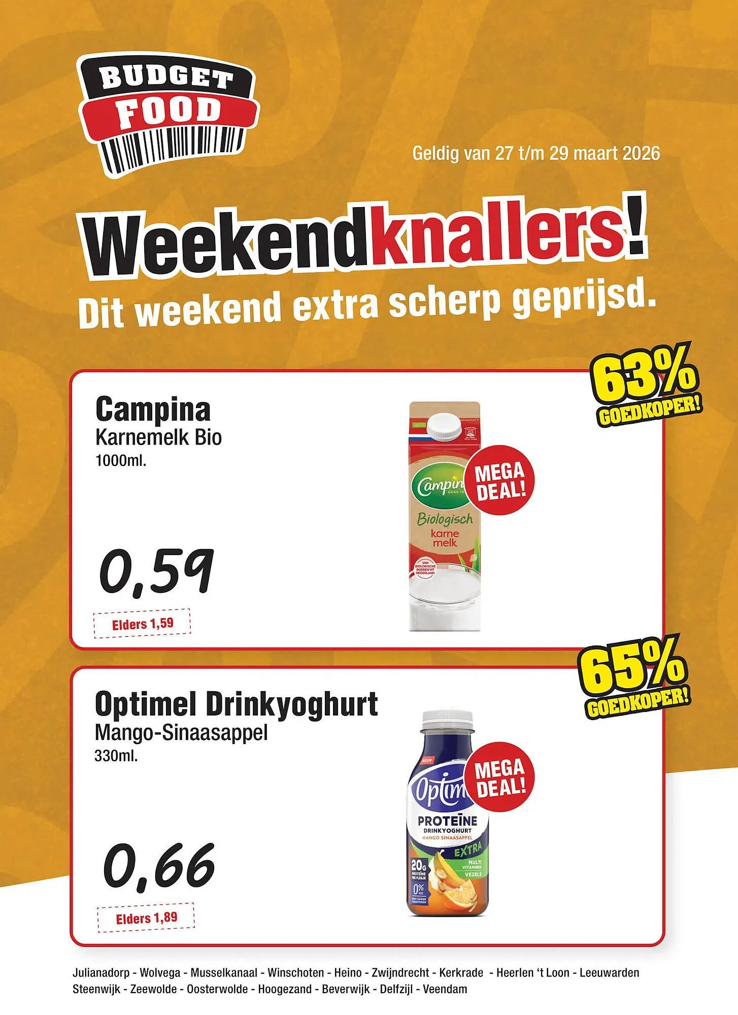 Budget Food folder van 27 maart tot 29 maart 2026 - Folder pagina 1