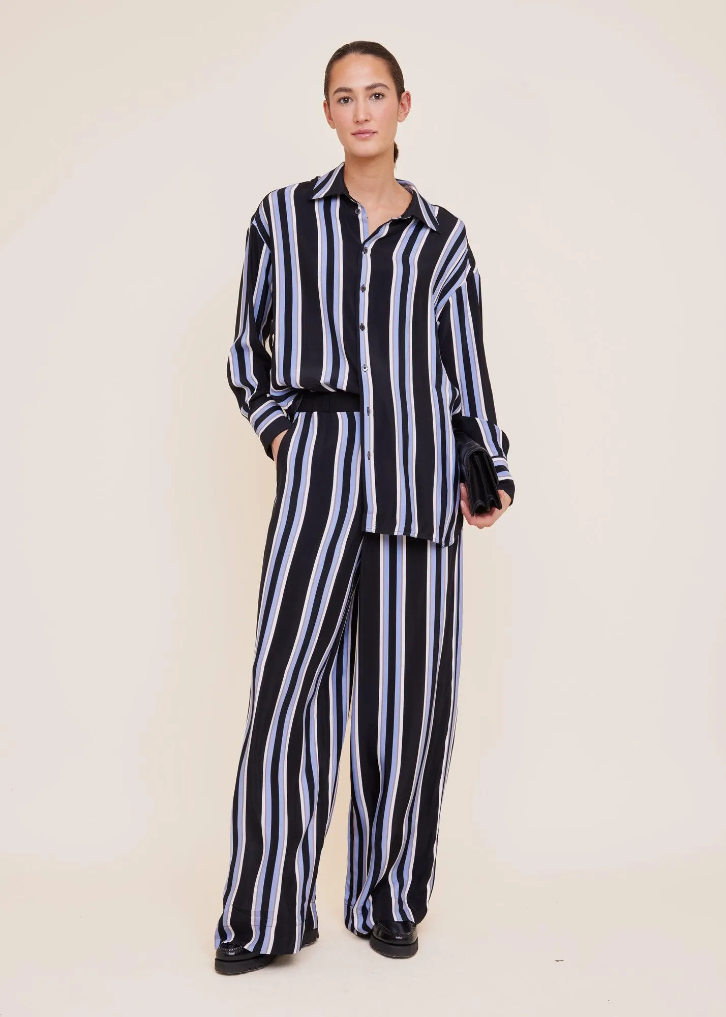 Gestreepte oversized blouse