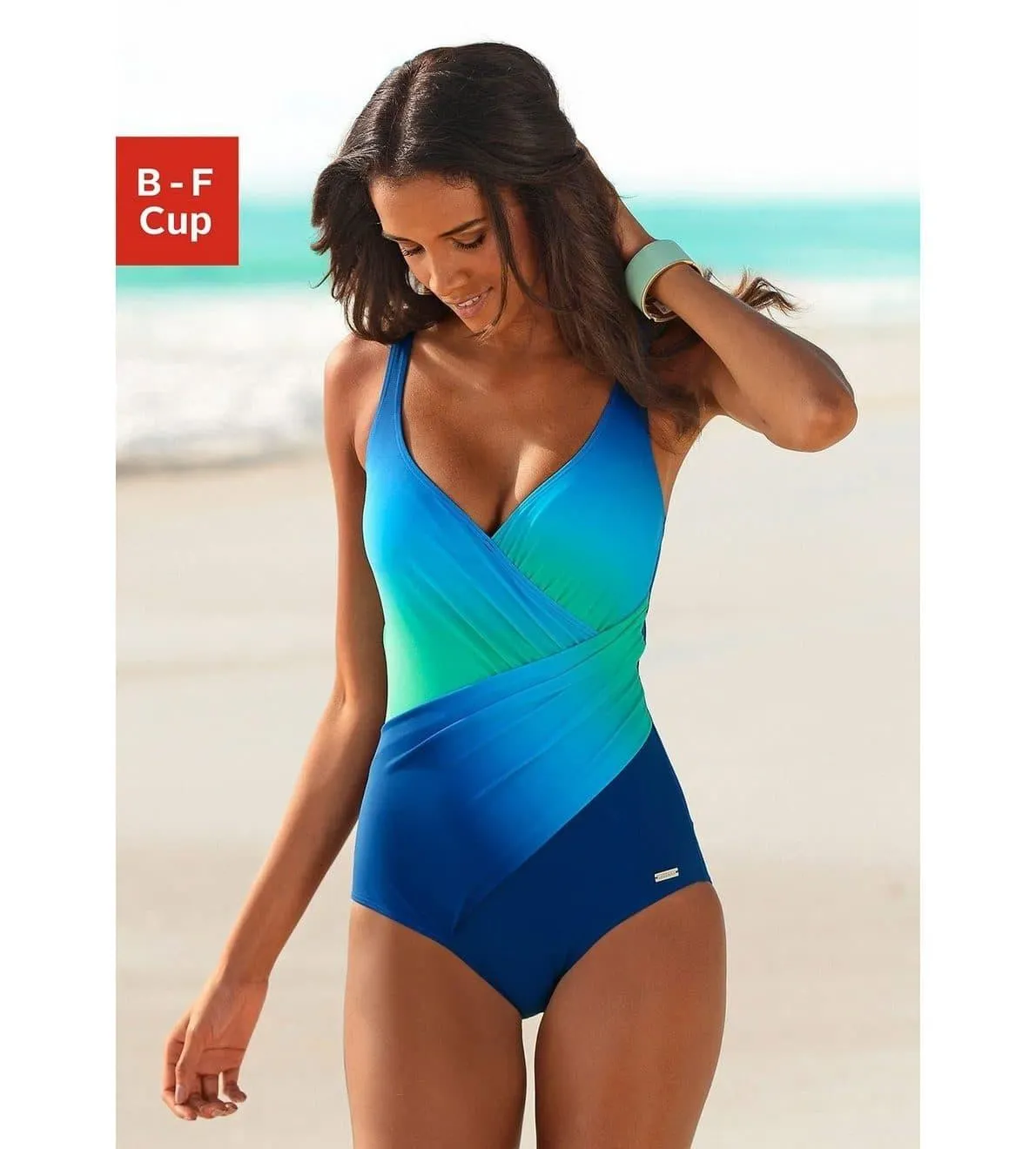 Lascana Badpak in wikkel-look met een modellerend effect