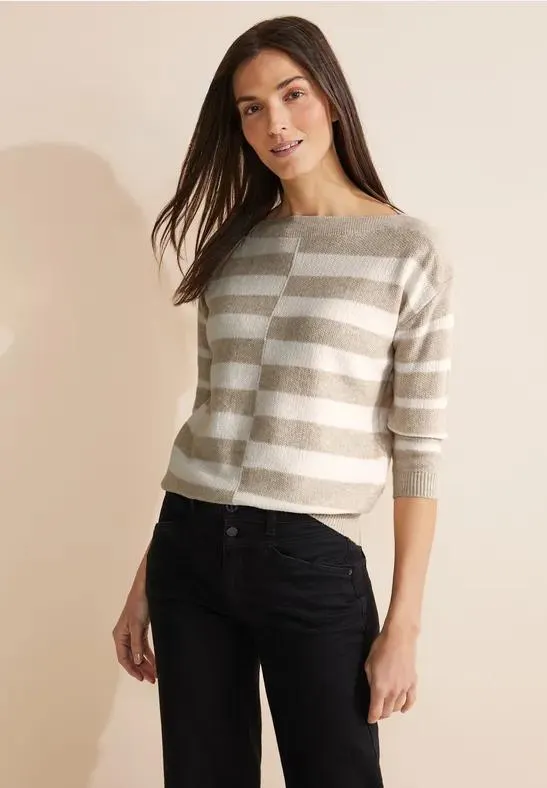 Trui met gestreepte print