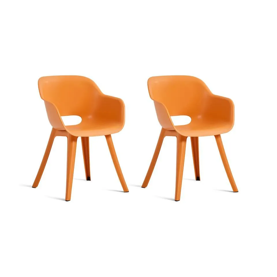 Keter Akola Tuinstoelen - 2 stuks -56.5x55x80cm - Oranje