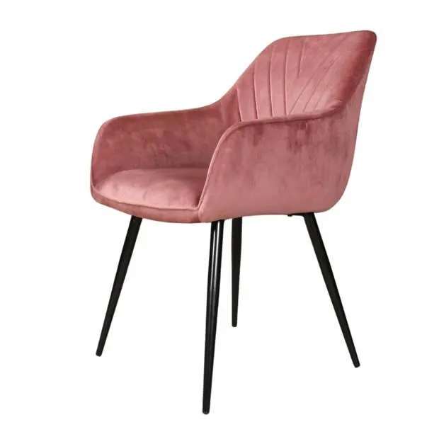Gaby armstoel velvet roze
