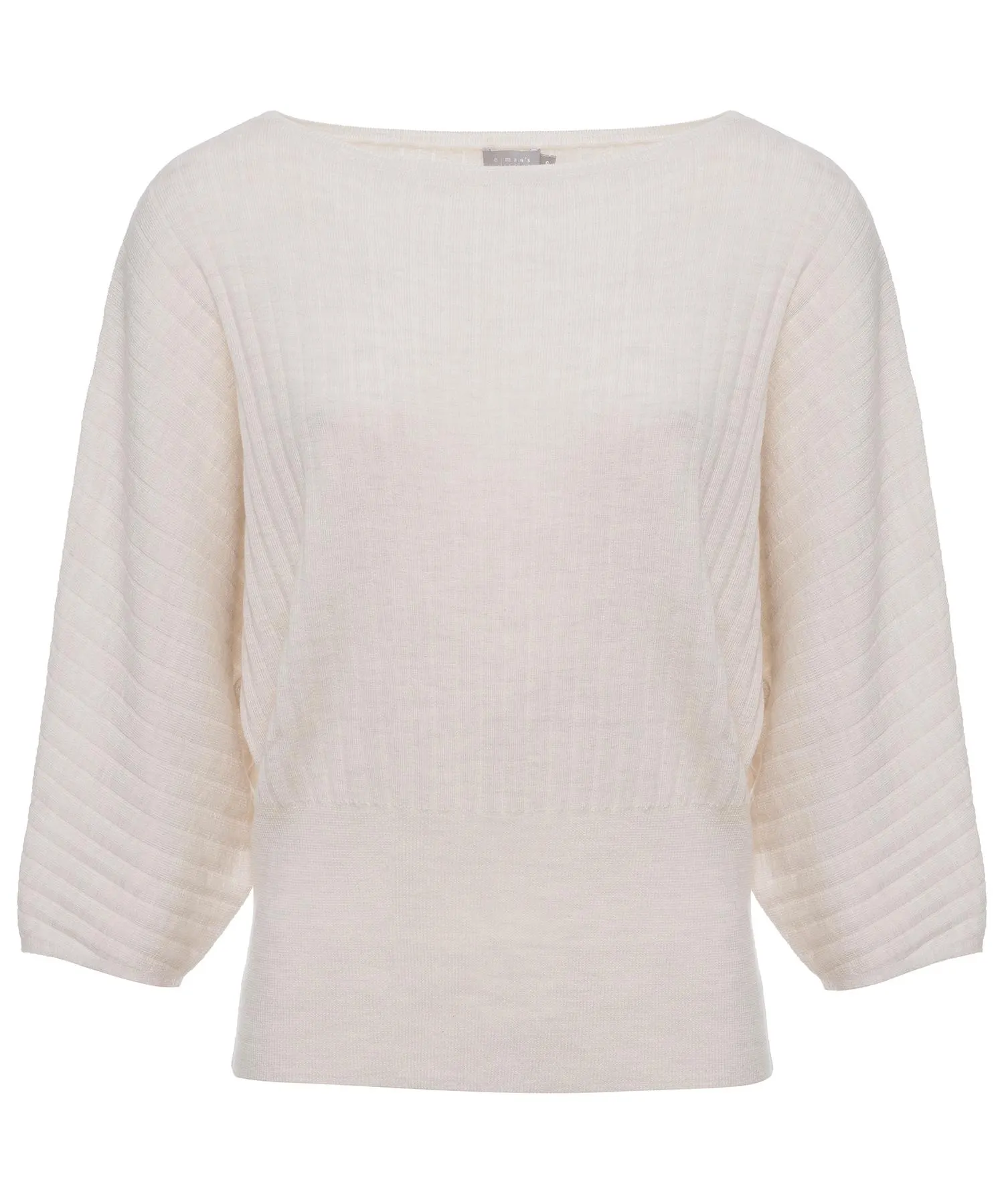 No Man's Land rib trui vleermuismouw merino wol