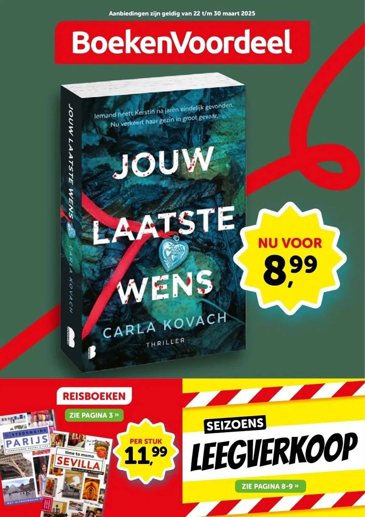 Boekenvoordeel folder van 22 maart tot 30 maart 2025 - Folder pagina 1
