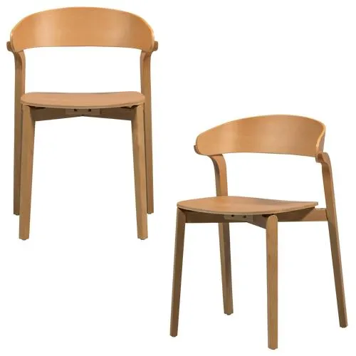 WOOOD eetkamerstoelen Cras - Naturel - Set van 2