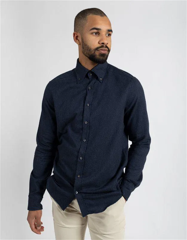 Casual Flannel Shirt Navy